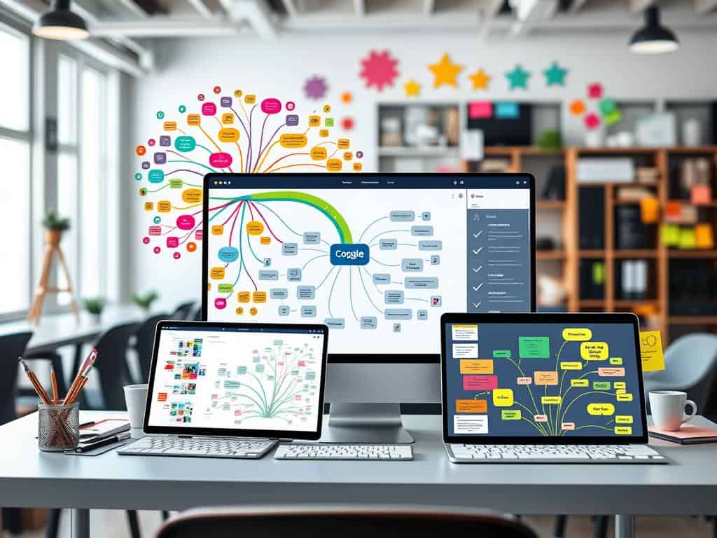 Coggle, MindMeister, Ayoa digital brainstorming tools