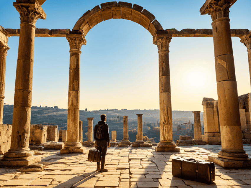 Historical travel landscape image