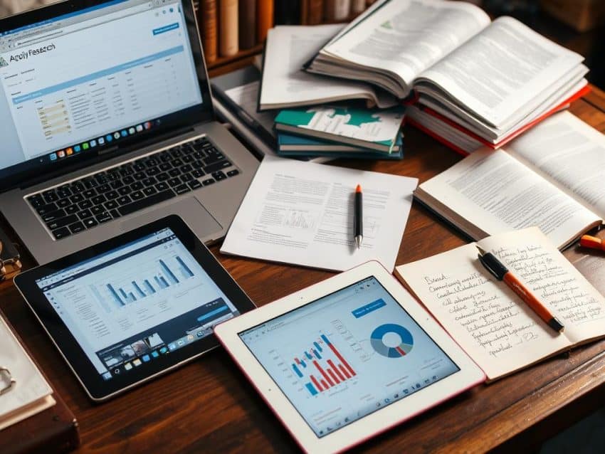 research tools including Google Scholar, JSTOR, and Mendeley