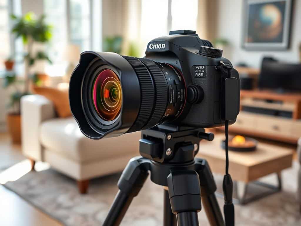 DSLR camera, wide-angle lens and tripods