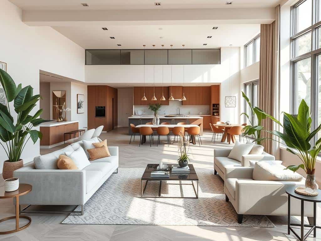 color schemes for open floor decor